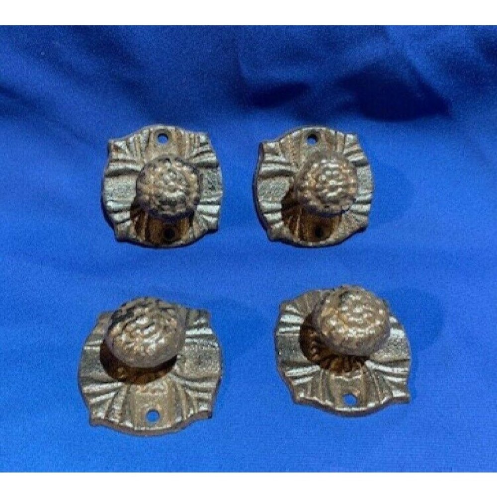 Four (4) Drawer Pulls Vintage Cast Iron Drawer Knob 2 1/4" wide Base 0170-0062